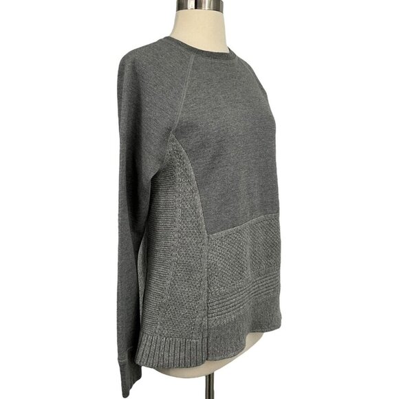 Thakoon Mixed Media Sweater Gray Size S Merino Wool Pullover Crew Neck - Picture 6 of 9